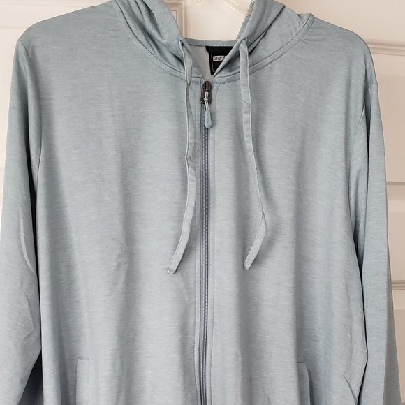 Light Weight Turquoise Blue Zip Hoodie: Size 2X - Picture 1 of 5